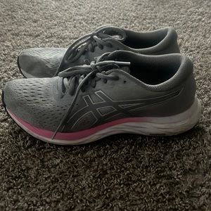 Grey and pink ASICS
